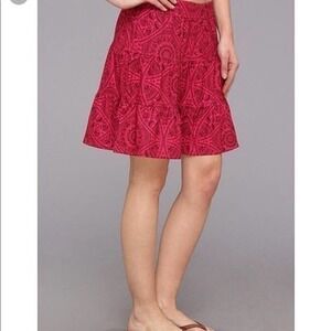 Prana Fuschia Mayan kate skirt pull on A-Line circle skater flared size medium